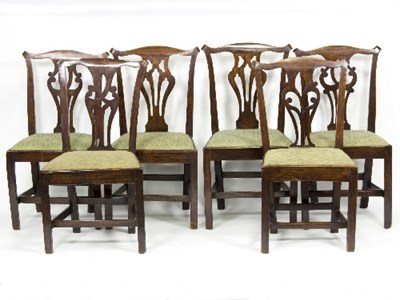 Lot 922 - Six matched 19th Century elm country chairs,...