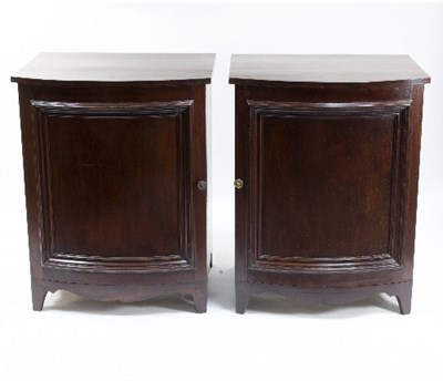 Lot 925 - A pair of mahogany bowfront cupboards,...