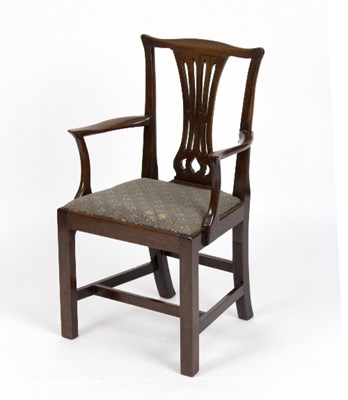 Lot 957 - A late 18th Century mahogany armchair with...