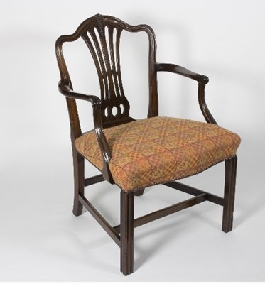 Lot 974 - A late 18th Century mahogany armchair with...