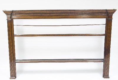 Lot 988 - An 18th Century hanging shelf with dentil...