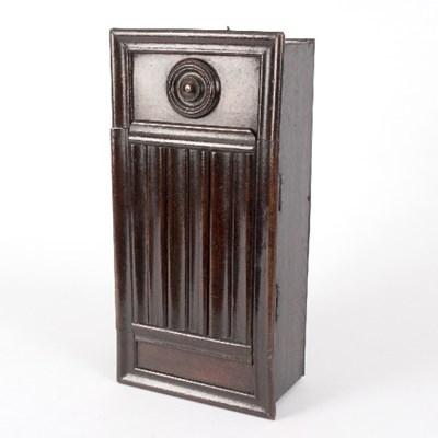 Lot 996 - A stained pine rustic wall cupboard, with...