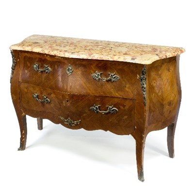 Lot 1000 - A French kingwood marquetry serpentine commode...