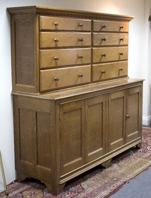 Lot 1003 - A housemaid's late 19th Century oak cupboard,...