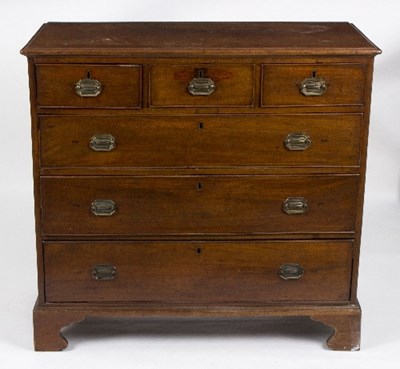 Lot 1068 - A late Georgian mahogany chest of three short...