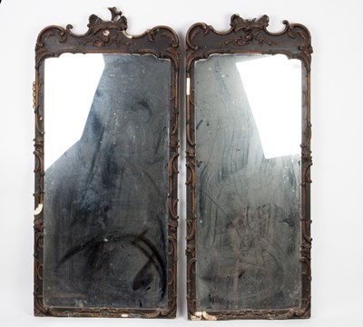 Lot 1078 - A near pair of mirrors, each with moulded...