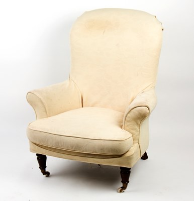 Lot 1081 - A Victorian style armchair, on turned front...