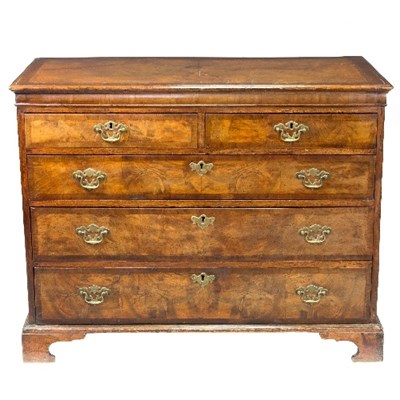 Lot 1096 - A George II walnut and feather-banded chest of...