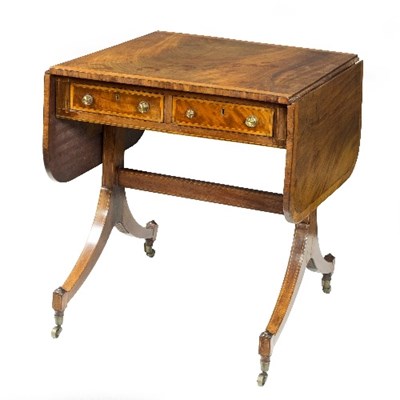 Lot 1098 - A Regency mahogany and satinwood crossbanded...