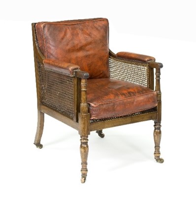 Lot 1102 - A Regency style berg?re chair, with cane back,...