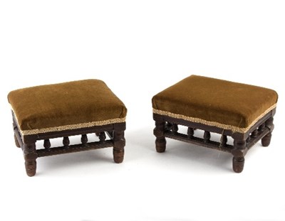 Lot 1121 - A pair of Victorian foot stools, the...