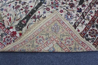 Lot 1202 - A Kashan silk souf carpet, Central Persia,...
