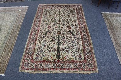 Lot 1202 - A Kashan silk souf carpet, Central Persia,...