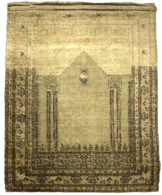 Lot 1212 - A Tabriz silk prayer rug, Northwest Persia,...