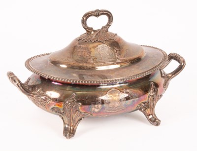 Lot 69 - An early 19th Century plated oval soup tureen and cover
