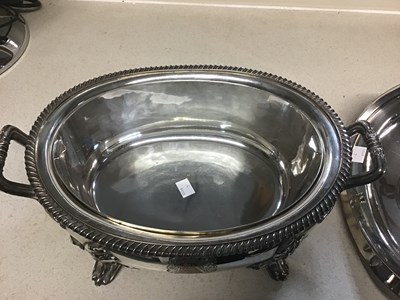 Lot 69 - An early 19th Century plated oval soup tureen and cover
