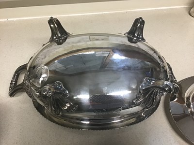 Lot 69 - An early 19th Century plated oval soup tureen and cover