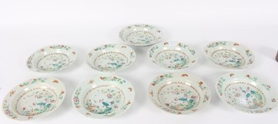 Lot 18 - Nine Chinese famille rose bowls, Qianlong,...