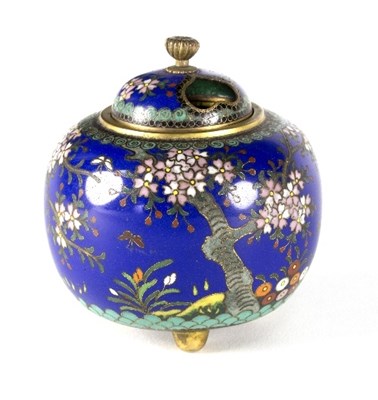 Lot 45 - A Japanese blue ground cloisonn?© koro, Meiji...