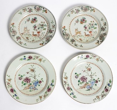 Lot 58 - Two pairs of famille rose plates, Qianlong,...