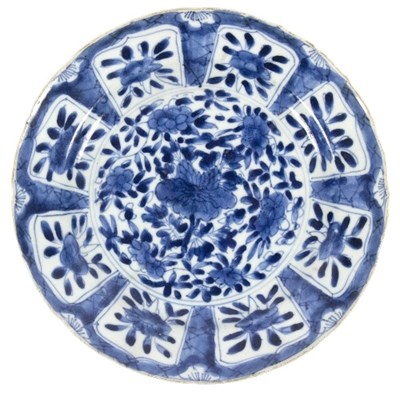 Lot 59 - A Chinese blue and white saucer dish, Kangxi,...