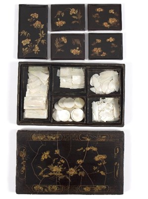 Lot 62 - A Chinese black and gold lacquered box and...