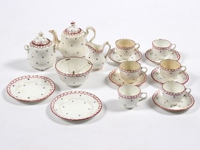 Lot 103 - A child's porcelain tea set decorated blue and...