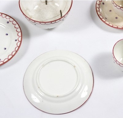 Lot 103 - A child's porcelain tea set decorated blue and...