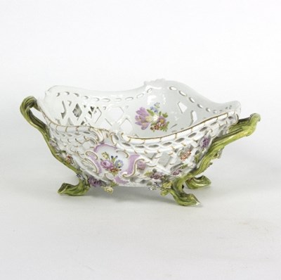 Lot 126 - A Meissen rococo basket, circa 1765, with...