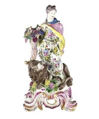 Lot 127 - A Bow porcelain figure of Ceres, circa 1770,...