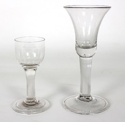 Lot 142 - An 18th Century wine glass with drawn trumpet...