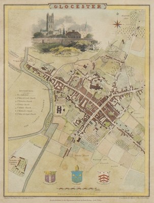 Lot 237 - J Roper after G Cole/City Plan of Gloucester...