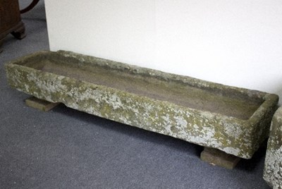 Lot 295 - A rectangular stone trough of narrow...