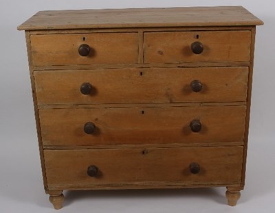 Lot 300 - A pine chest of two short over three long...