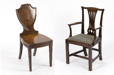 Lot 314 - A Regency mahogany hall chair, with...