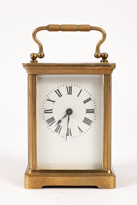 Lot 200 - A French brass cased carriage clock