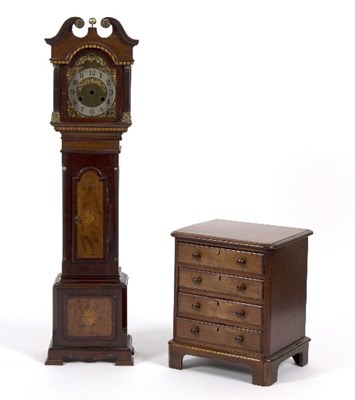 Lot 346 - A miniature longcase clock case, 89cm high and...