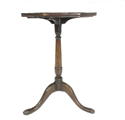 Lot 352 - An oak tripod table with octagonal top, 47cm...