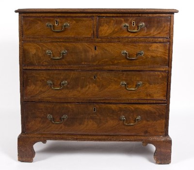 Lot 365 - A George III mahogany chest of two short over...