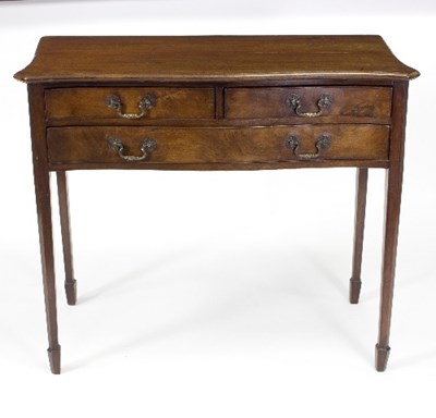 Lot 378 - A 19th Century mahogany serpentine side table,...