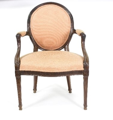 Lot 379 - A George III mahogany framed open armchair,...