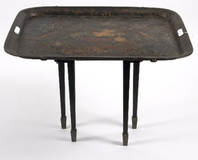 Lot 385 - A 19th Century metal tray top table with...