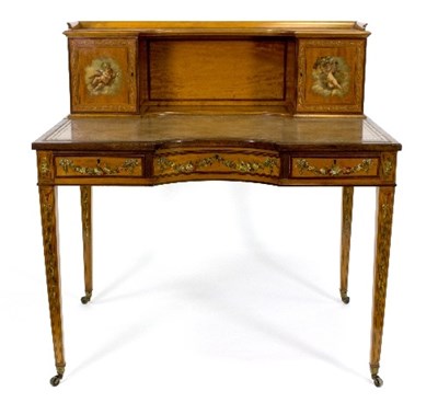 Lot 389 - A Sheraton revival desk, the superstructure...