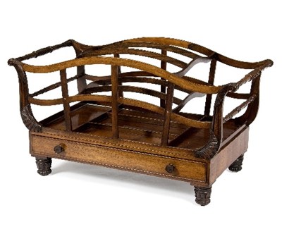 Lot 407 - A large Regency mahogany Canterbury, with...