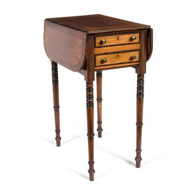 Lot 413 - A George IV mahogany two-flap work table, the...