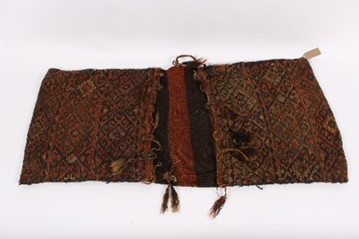 Lot 423 - A Turkey saddle bag, a Syrian grain bag and...