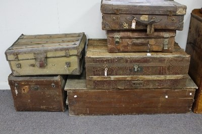 Lot 434 - A quantity of leather suitcases, trunks etc.