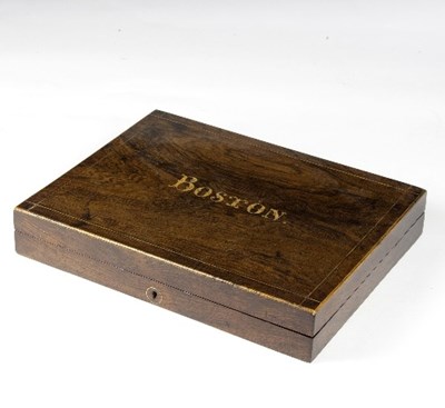 Lot 455 - A 19th Century American rosewood box, the...