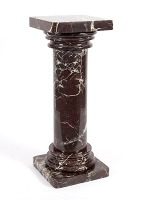 Lot 468 - A red and white veined marble column, with...