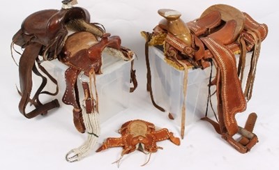 Lot 508 - Two Western saddles, another of pony size and...